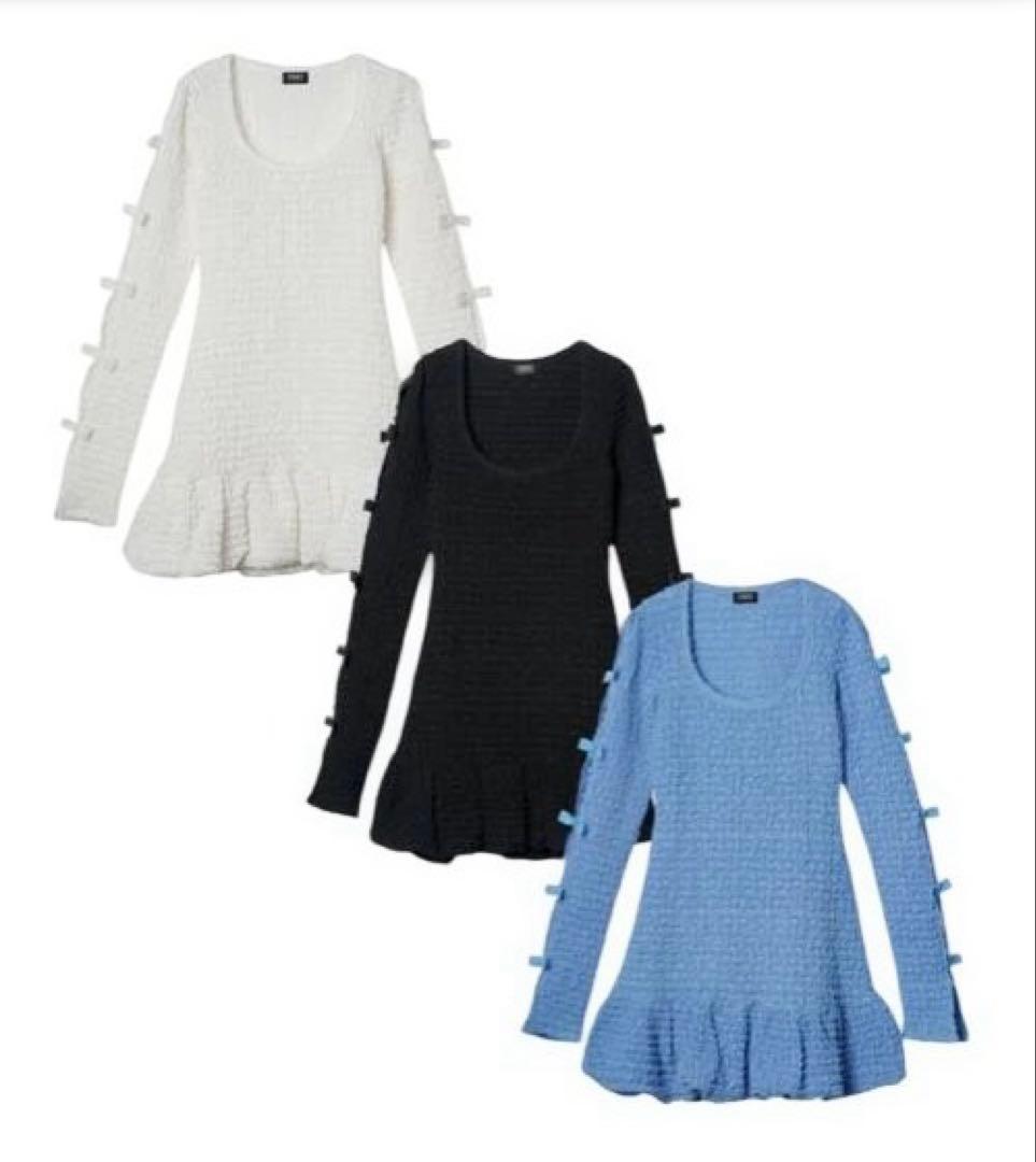 25SS 新品タグ付 パメオポーズ ギャザリングパフミニドレス ワンピース