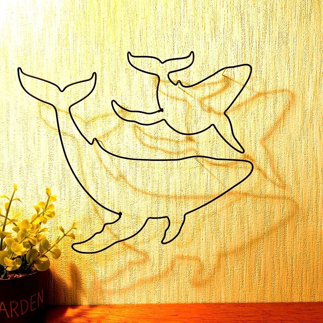 ワイヤークラフト アート 鯨 クジラ 壁掛け インテリア雑貨 北欧