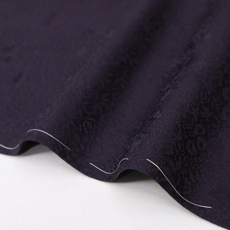 《長尺■上質＊色無地◆黒紅色■無紋◆植物地模様入り■袷正絹着物◆IP12-5》