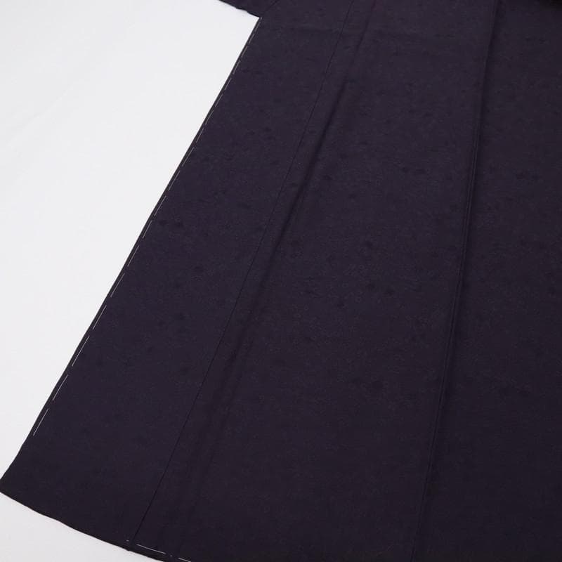 《長尺■上質＊色無地◆黒紅色■無紋◆植物地模様入り■袷正絹着物◆IP12-5》