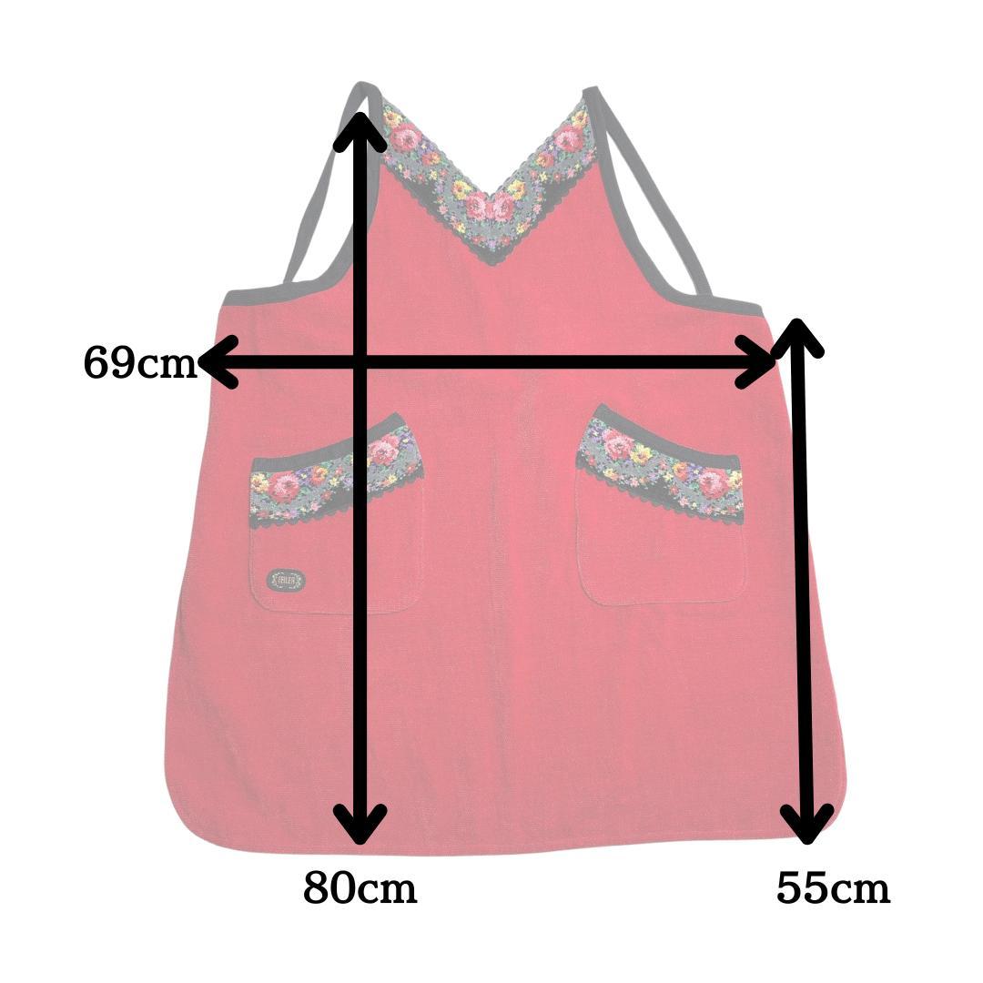 フェイラー エプロン 赤 花柄 ポピーズ柄 シェニール織 FEILER 汚れは