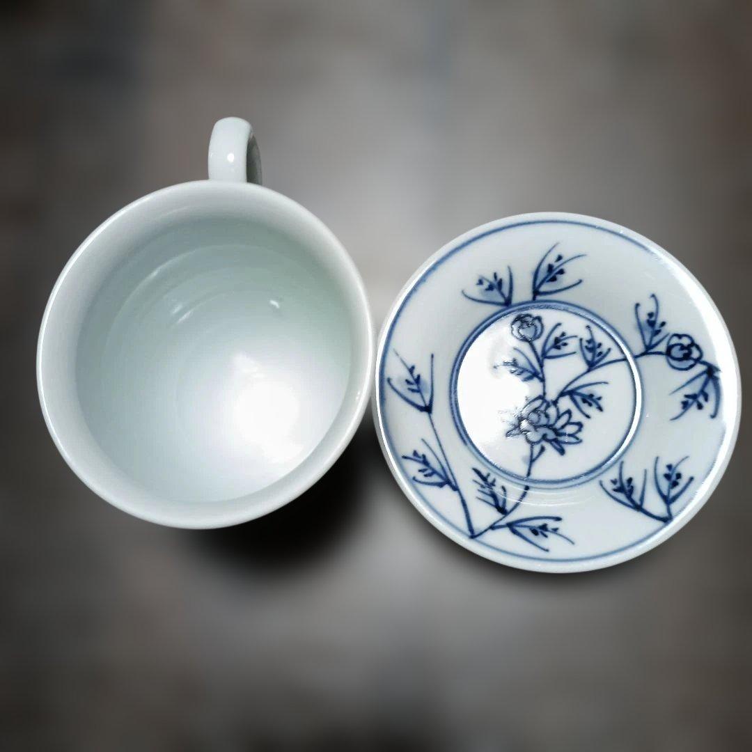 青い花柄のカップ・ソーサー6個セット 青花 デミタス 新品未使用