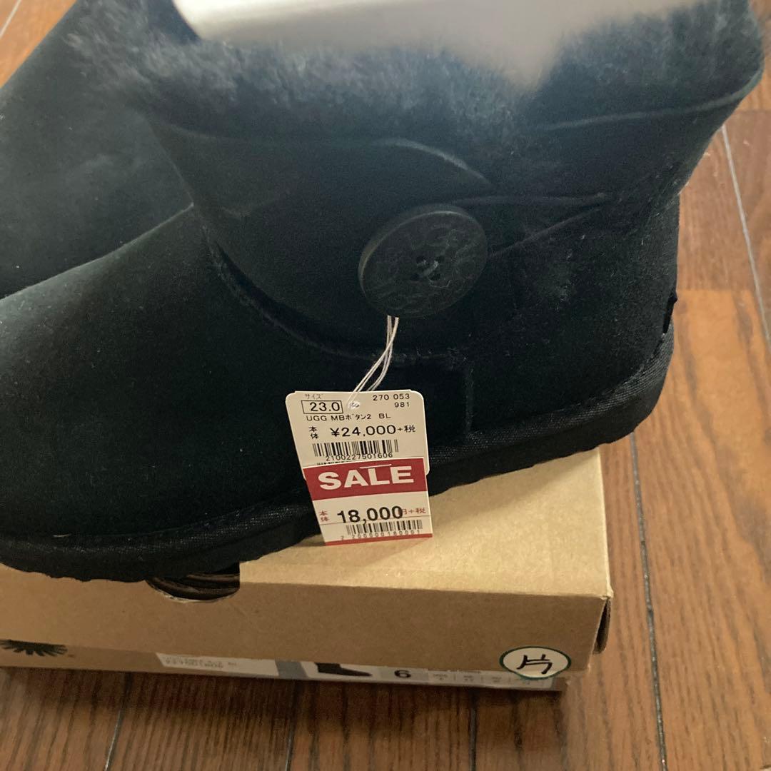 UGG W MINI BAILEY BUTTON II ブラック 23.0cm