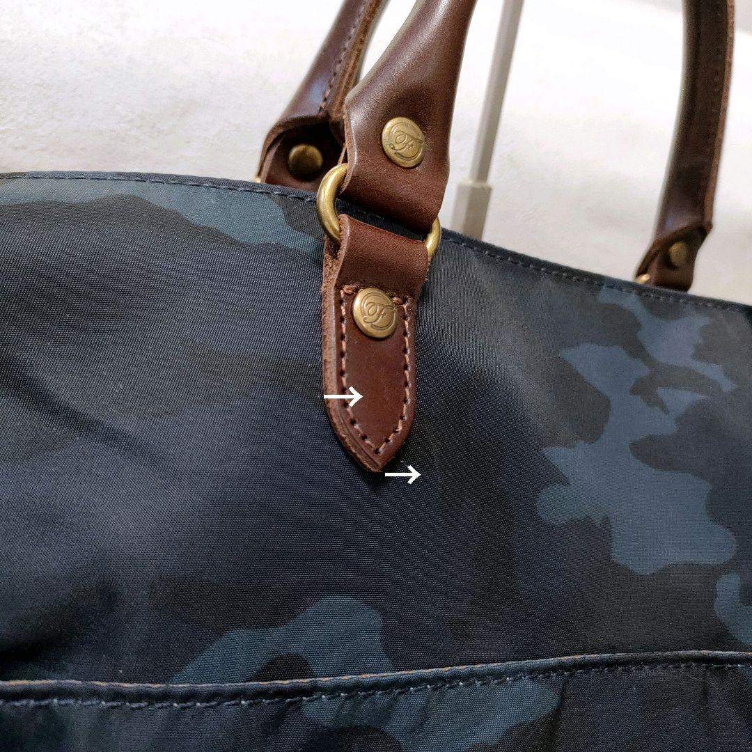 Folna 藤巻百貨店限定 2way 迷彩 ナイロン ブリーフバッグ ネイビー