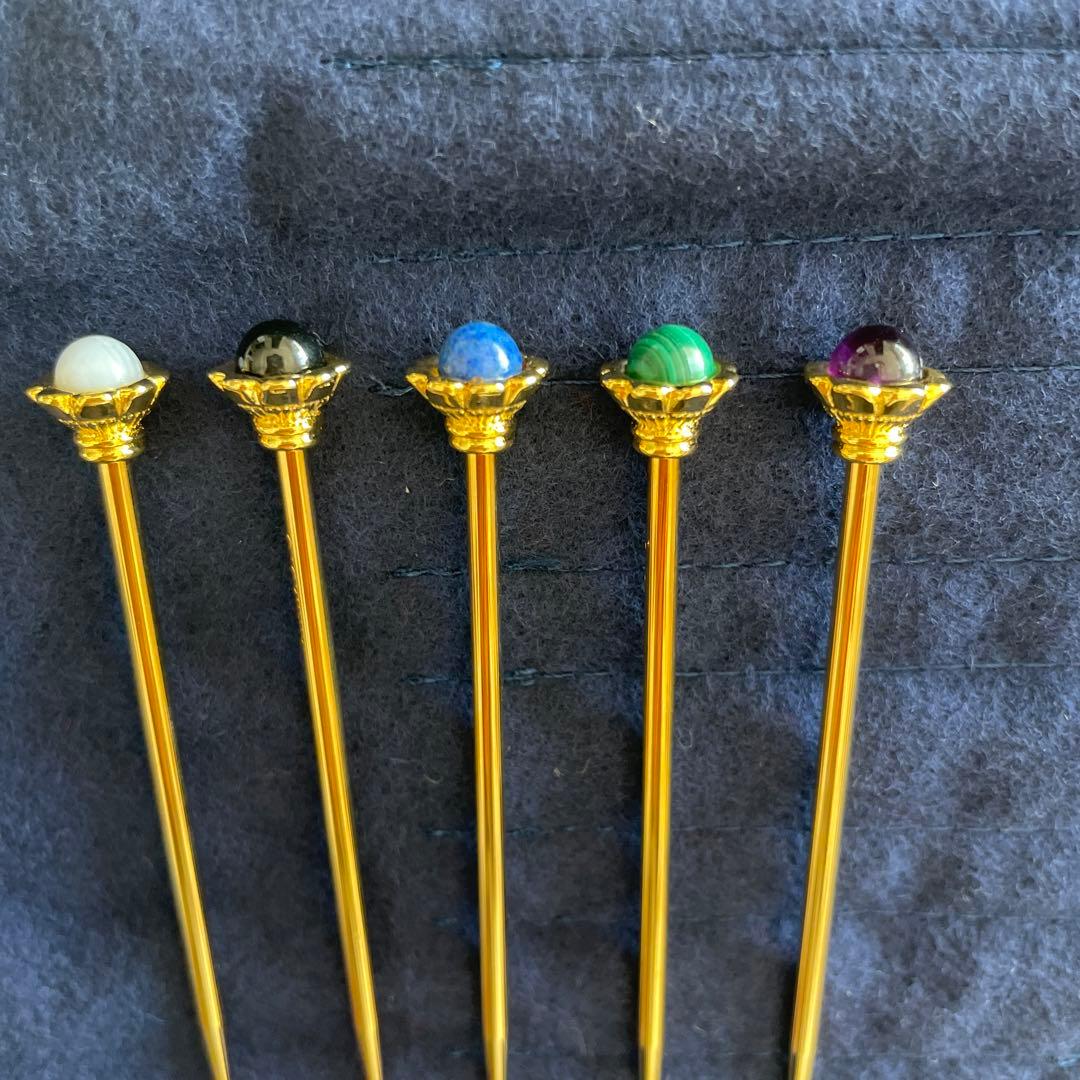 MIKIMOTO カラーストーン付きデザートピック5本セット - メルカリ