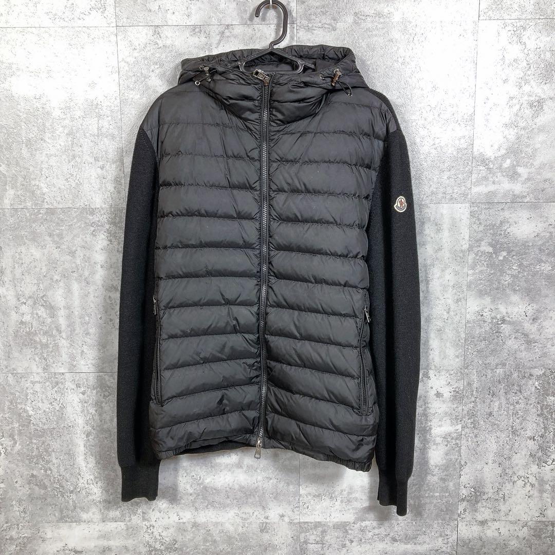3507◯ MONCLER ダウンニットカーディガン ブラック メンズ MONCLER♢メンズ ダウン ニット カーディガン (MONCLER/カーディガン