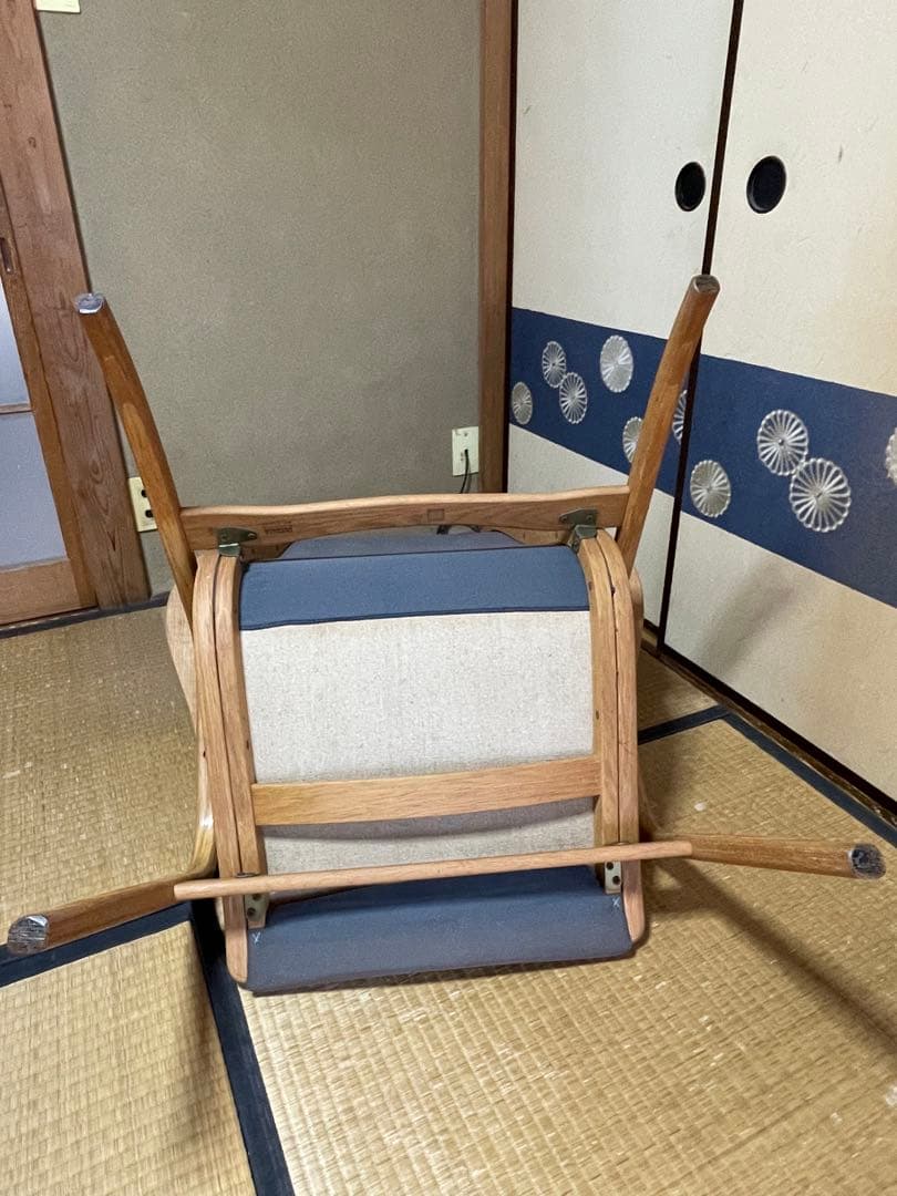 昭和レトロ リクライニングチェア 1人掛け椅子 布張り