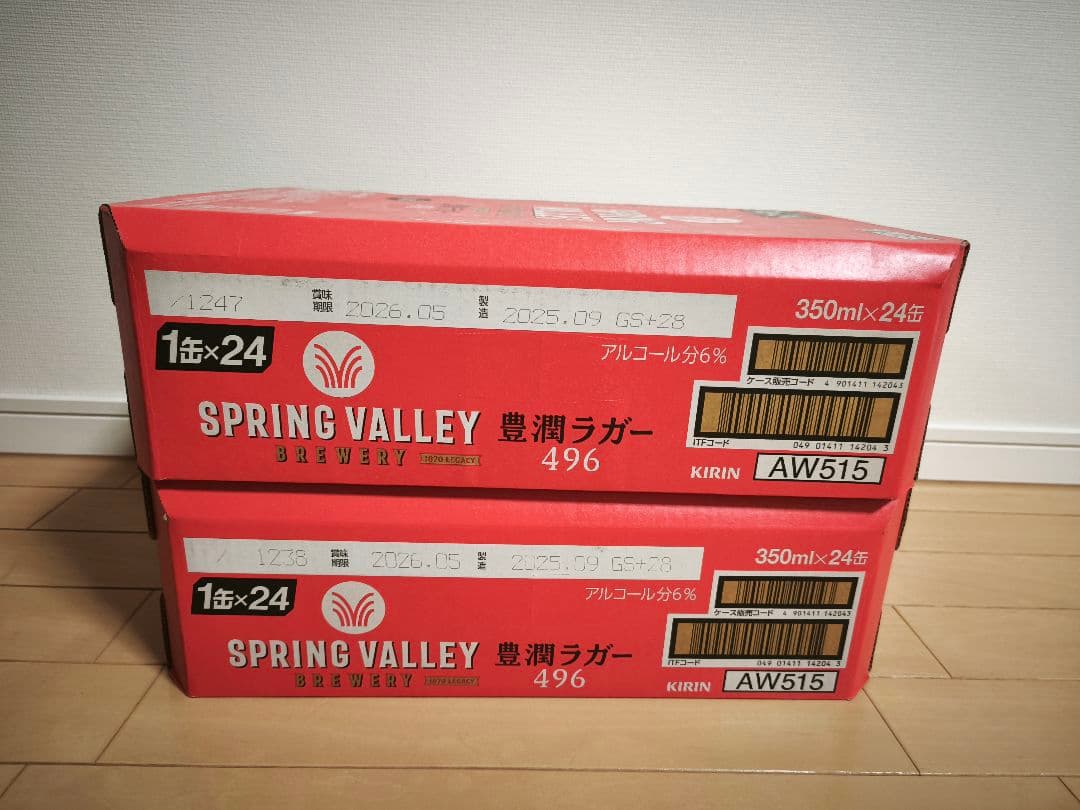KIRIN SPRING VALLEY 496 350ml 24缶　2ケース キリン（KIRIN） 計48本(2ケース) スプリングバレー豊潤496 350ml×24本