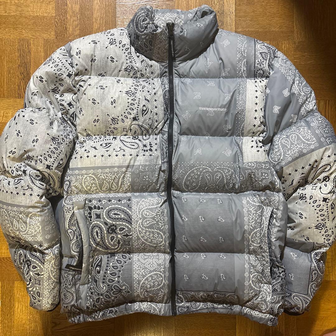 thisisneverthat バンダナ柄ダウンジャケット - メルカリ