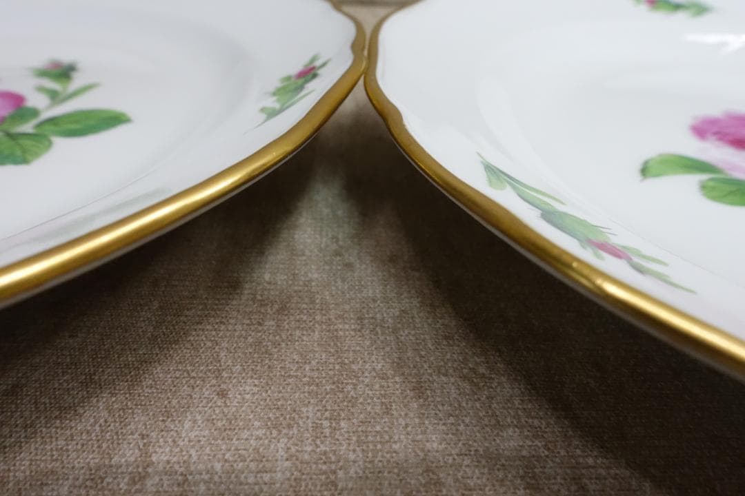 マイセン ピンクローズ 金彩プレート ペア スクラッチ - メルカリ