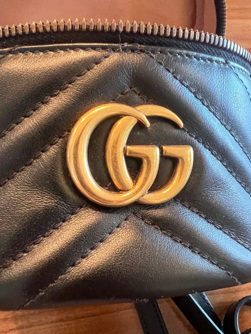 値下げ！GUCCI グッチ 黒GGマーモント ミニリュックサック バック