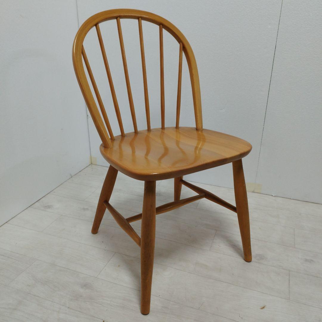 ②【引き取り歓迎】飛騨産業 キツツキ ウィンザーチェア 北欧 ダイニングチェア 飛騨産業 キツツキマーク 穂高 ウィンザーチェア 2脚セット No.266