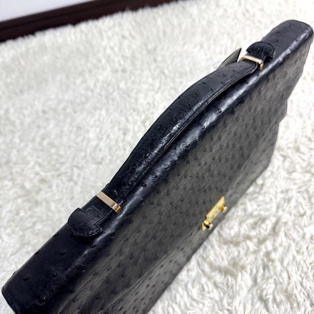 タグ付き 極美品 定価58万 バリー オーストリッチ ビジネスバッグ A4
