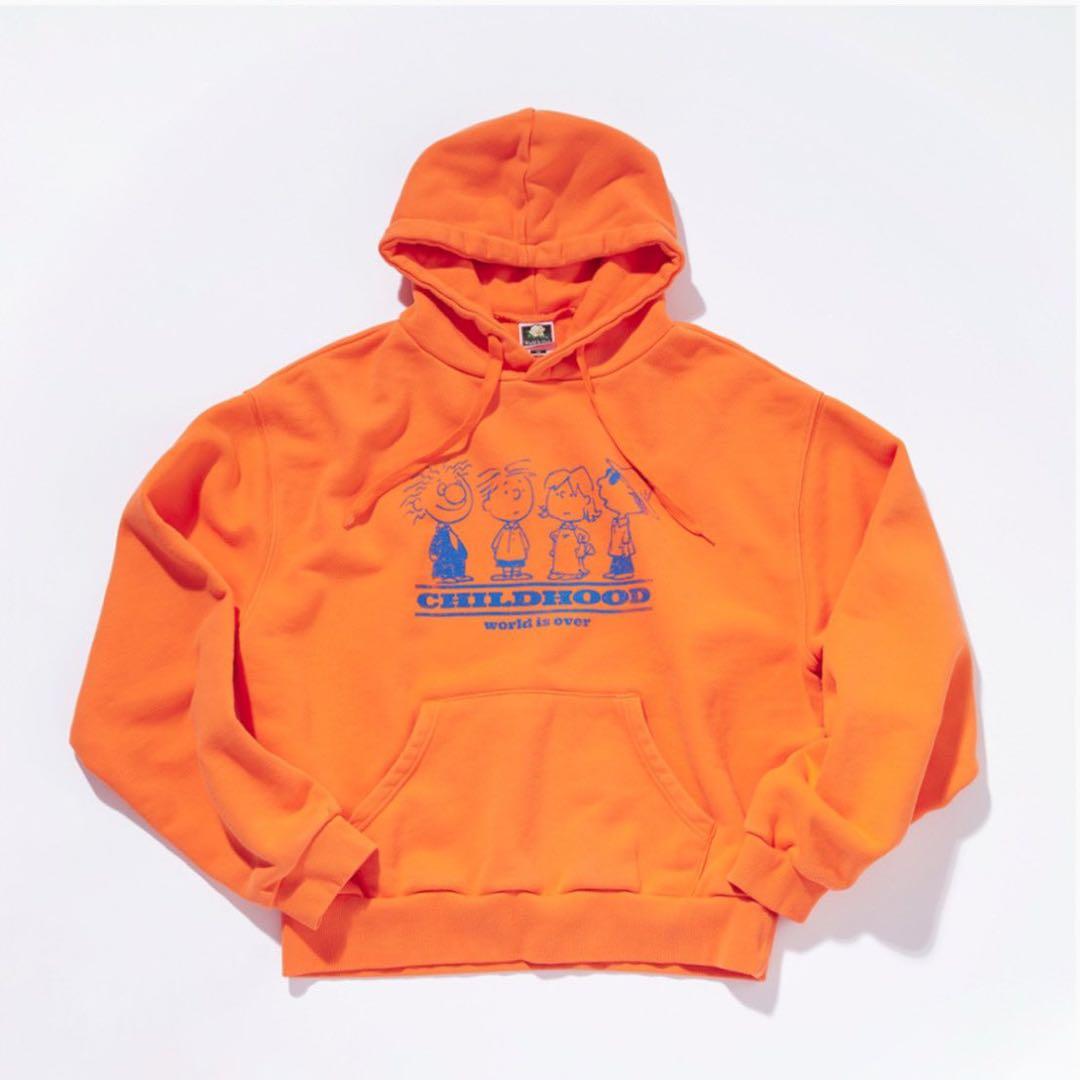 world is over パーカー オレンジ XL - メルカリ