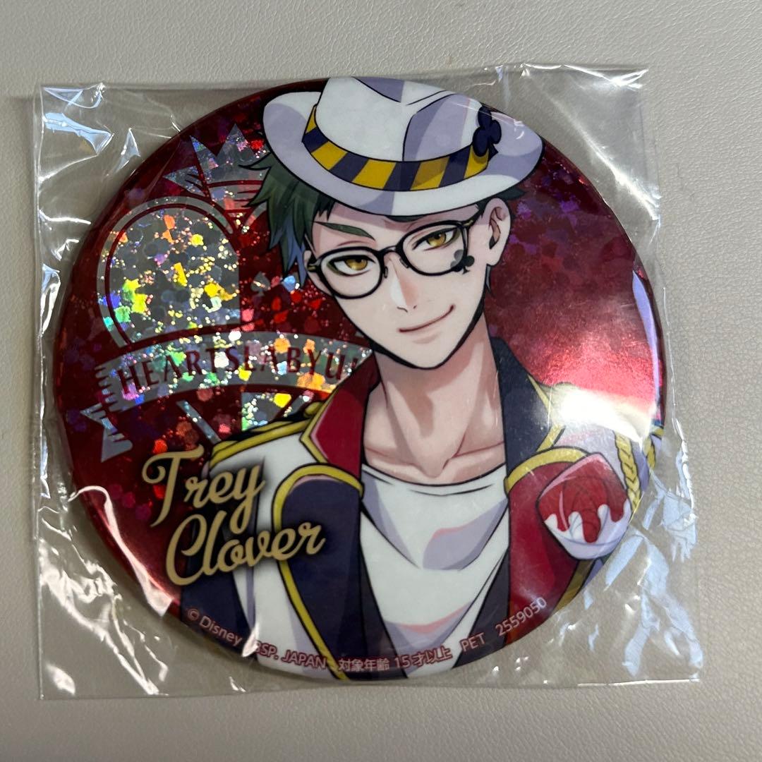 ツイステ トレイ・クローバー ラメキラスクエア缶バッジ プライズ