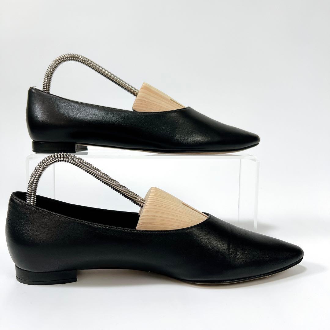 《美品》マノロブラニク レザーパンプス フラットシューズ ブラック 36 箱付き