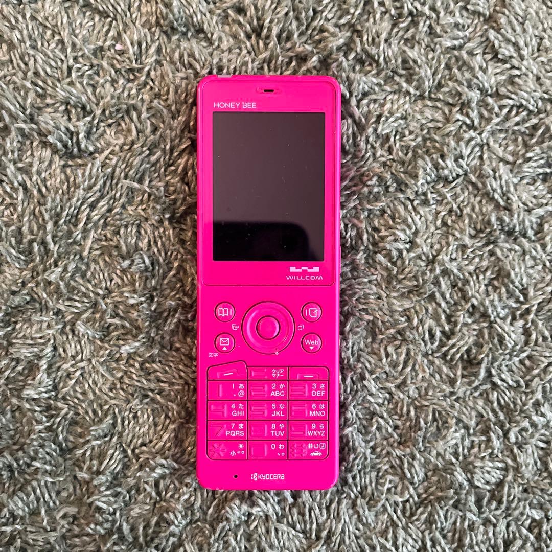 ガラケー HONEY BEE ウィルコム WILLCOM ピンク - メルカリ