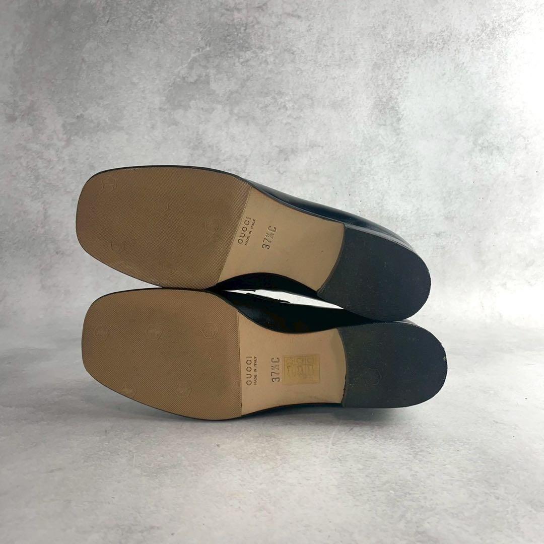 靴 Gucci Horsebit Square Toe Loafers 37.5C
