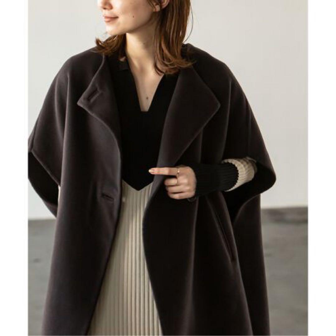 美品】Noble ノーブル MTRリバーポンチョジレ カシミヤ混 ウール