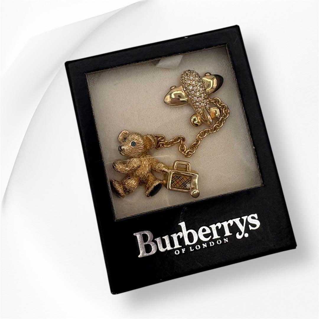 【ヴィンテージ】Burberrys テディベア チャーム付き ブローチ ゴールド imgrc0065055825.jpg