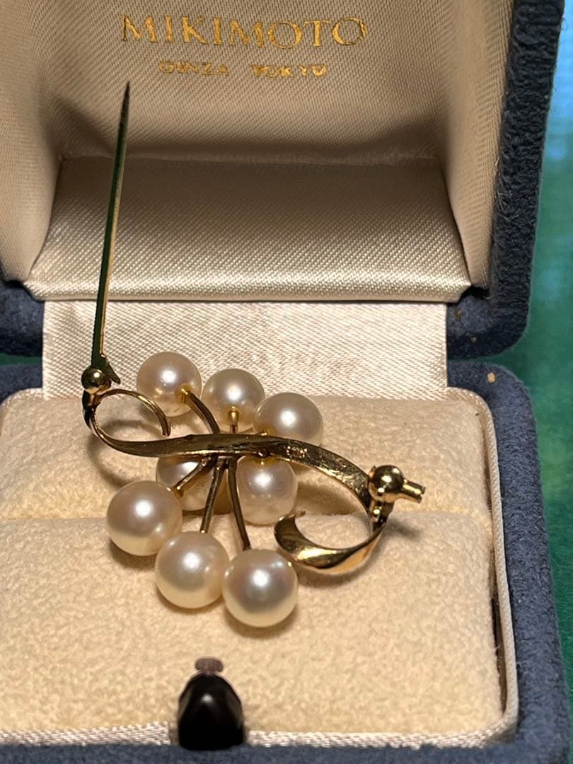 K14 レトロ真珠ブローチ