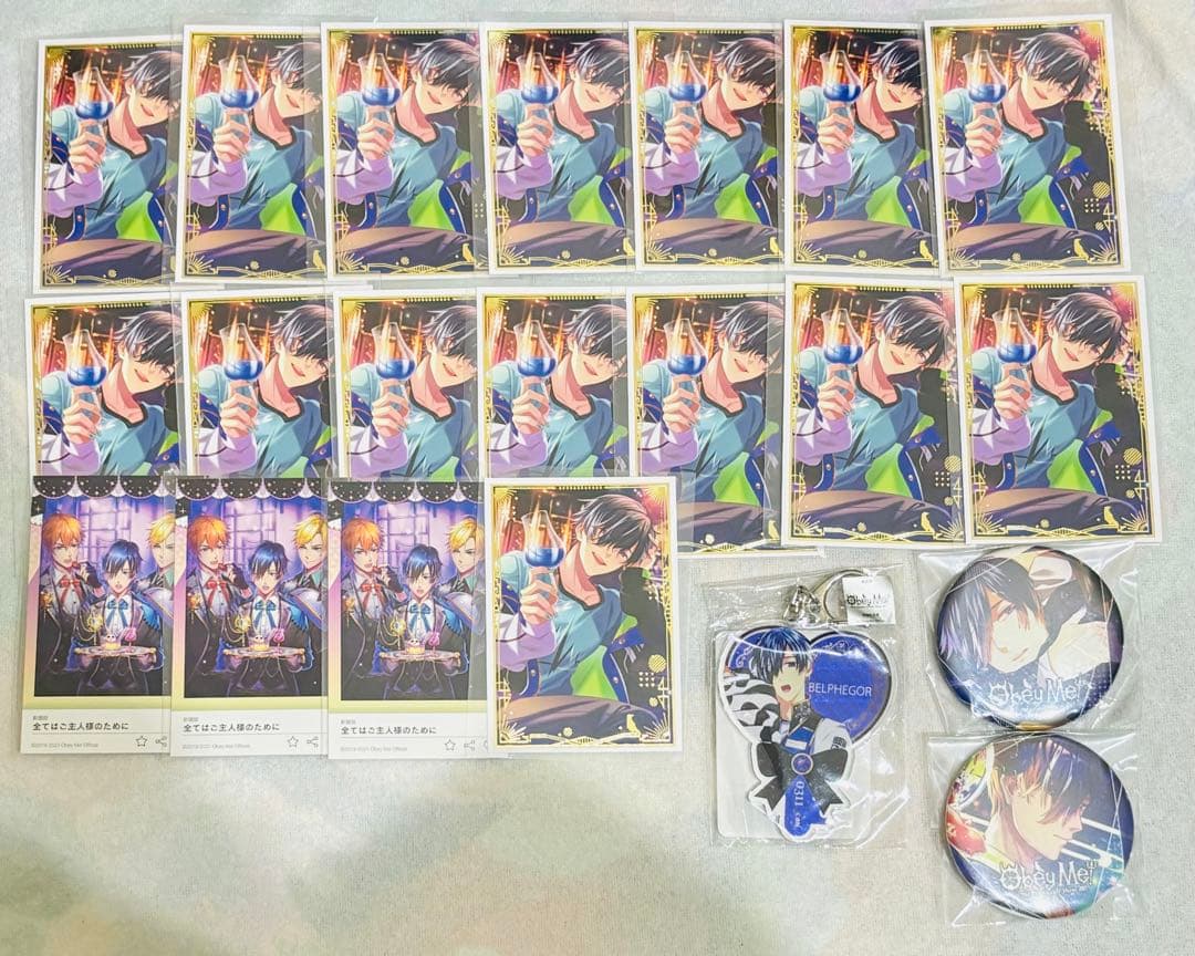 おべいみー ベルフェゴール チェキ18枚 ルームキー 缶バッジ2個