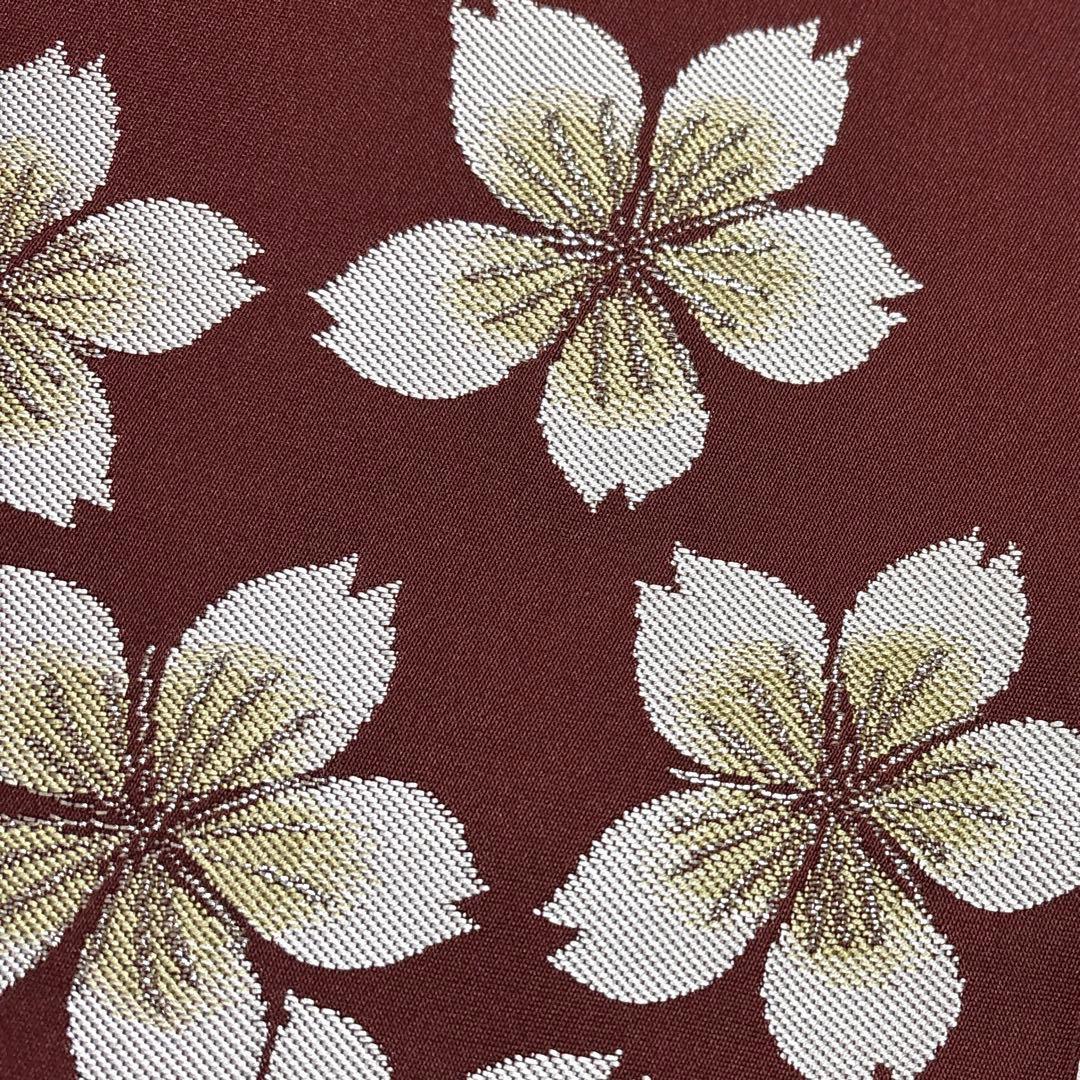 袋帯【辻村寿三郎】ジュサブロー 桜 正絹 染め分け 灰色 赤紫色 六通柄