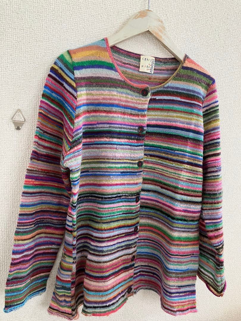 クラフトヒロ CRAFT HIRO ストライプ マルチ ニット カーディガン クラフトヒロ CRAFT HIRO ストライプ マルチ ニット カーディガン
