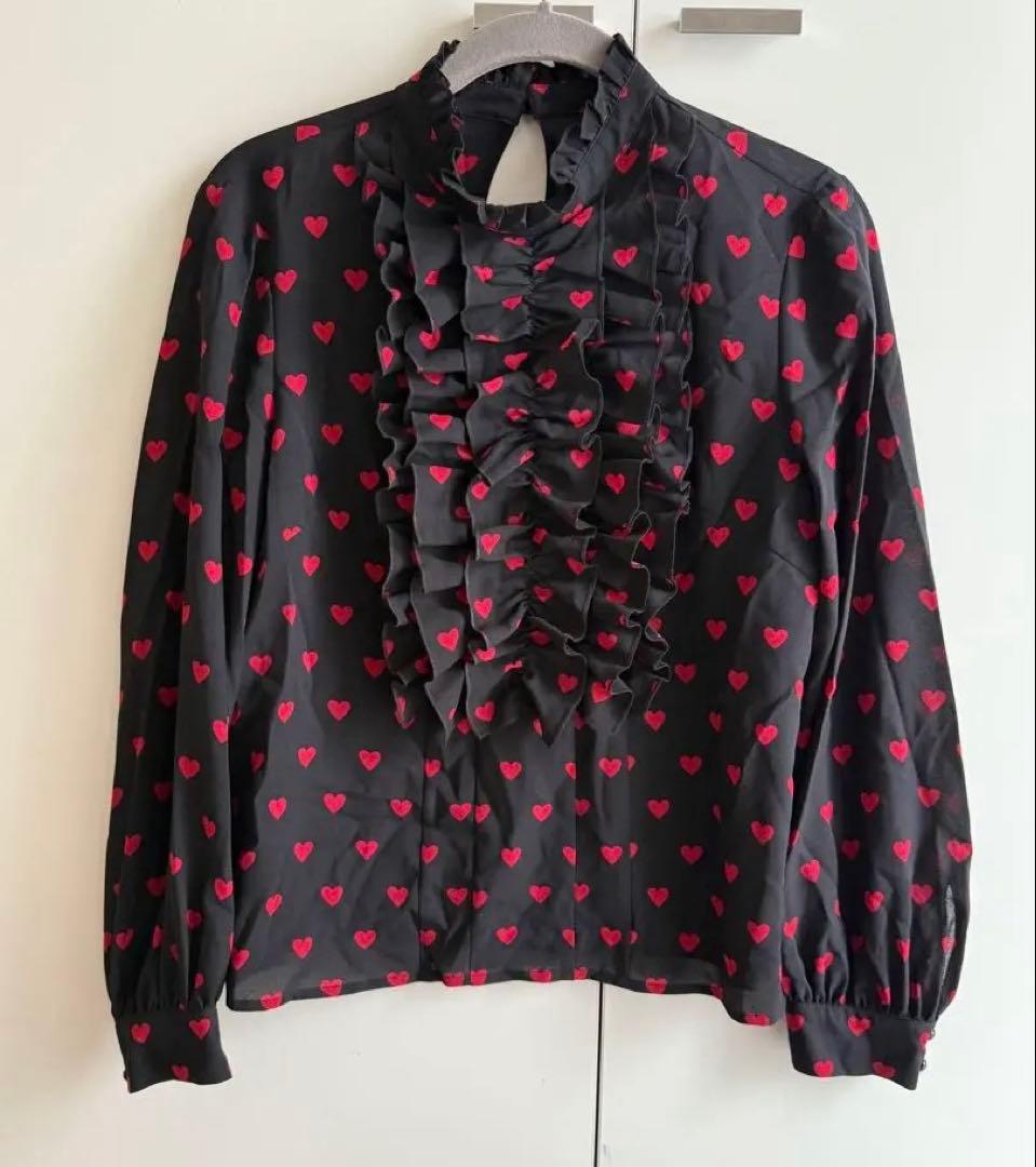 超美品 LOULOUWILLOUGHBY ハート柄フリルブラウス サイズ2 - メルカリ