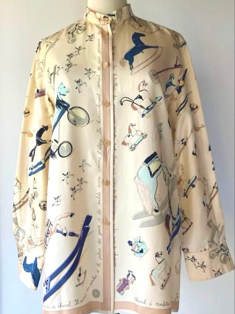 HERMES ロゴシャツブラウス マルジェラ期 『お馬の話をして