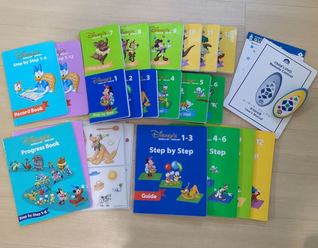 DWE ディズニー英語システム ステップ・バイ・ステップ DVD、リモコン他 DWE ディズニー英語システム ステップバイステップ DVDセット 応用教材
