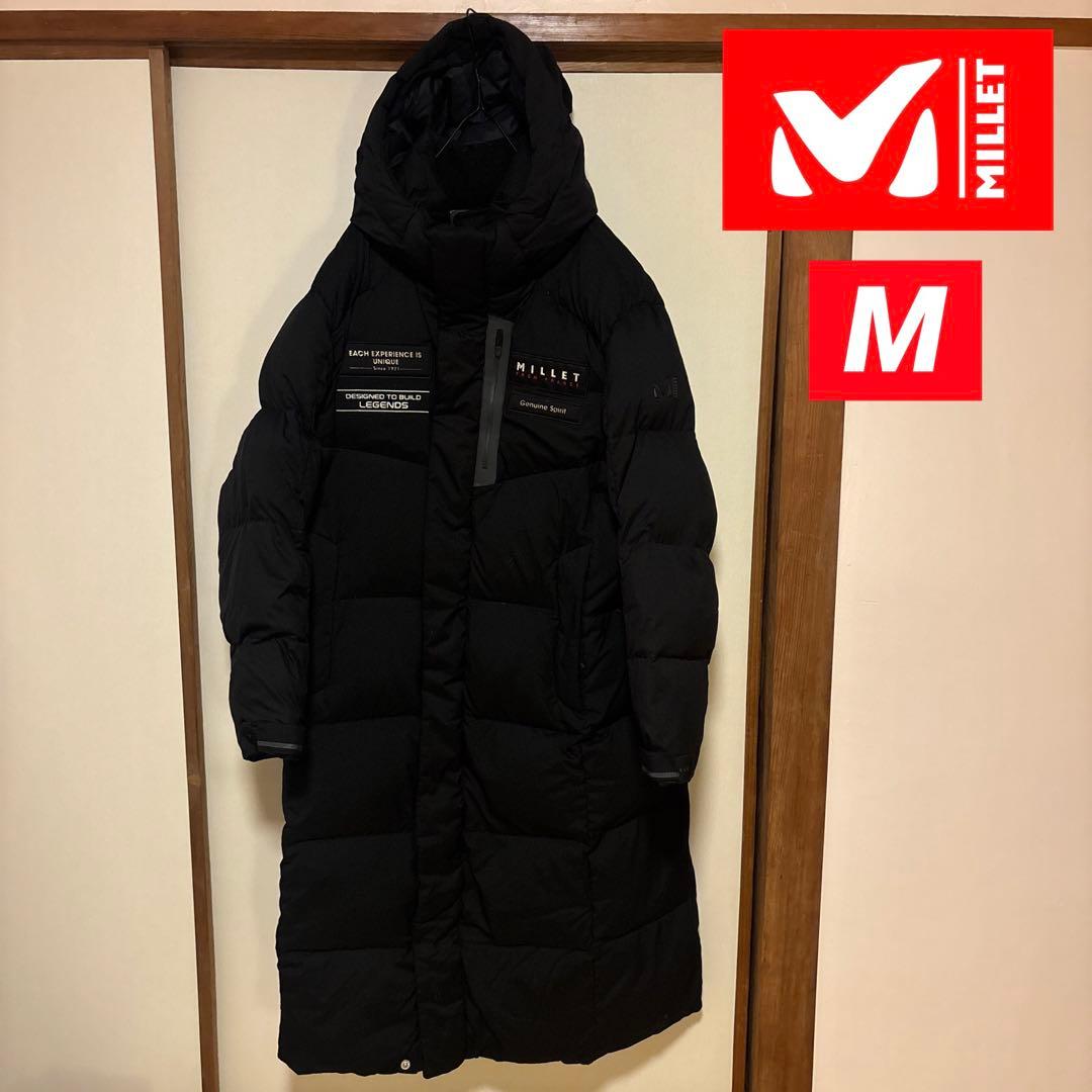 【美品】MILLET ミレー ロングダウン 黒 メンズM 極暖 かっこいい 2XL ミレー ダウンジャケット 黒 MILLET ダウンコート ロングダウン