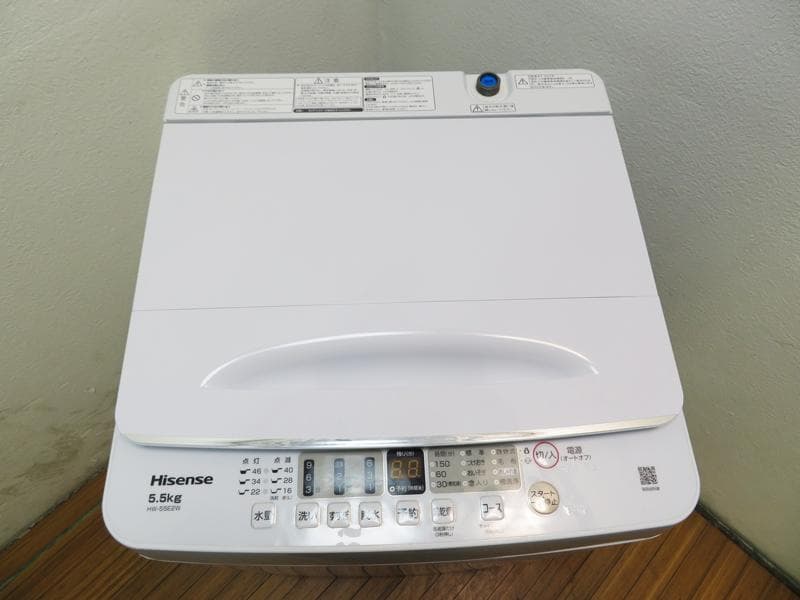 全自動洗濯機 5.5kg 2023年製 HW-55E2W 風乾燥機能 JS04