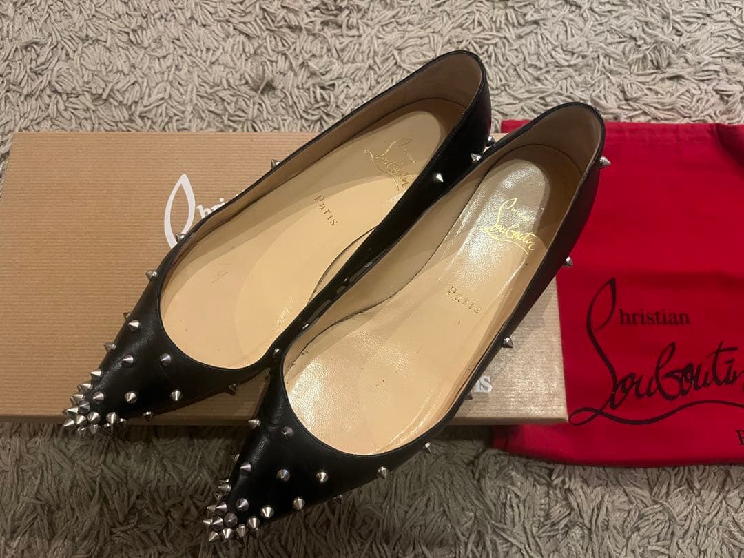 クリスチャンルブタンDEGRASPIKE FLAT KID希少なスタッズ Christian Louboutin - Christian Louboutin ルイスフラット スタッズ