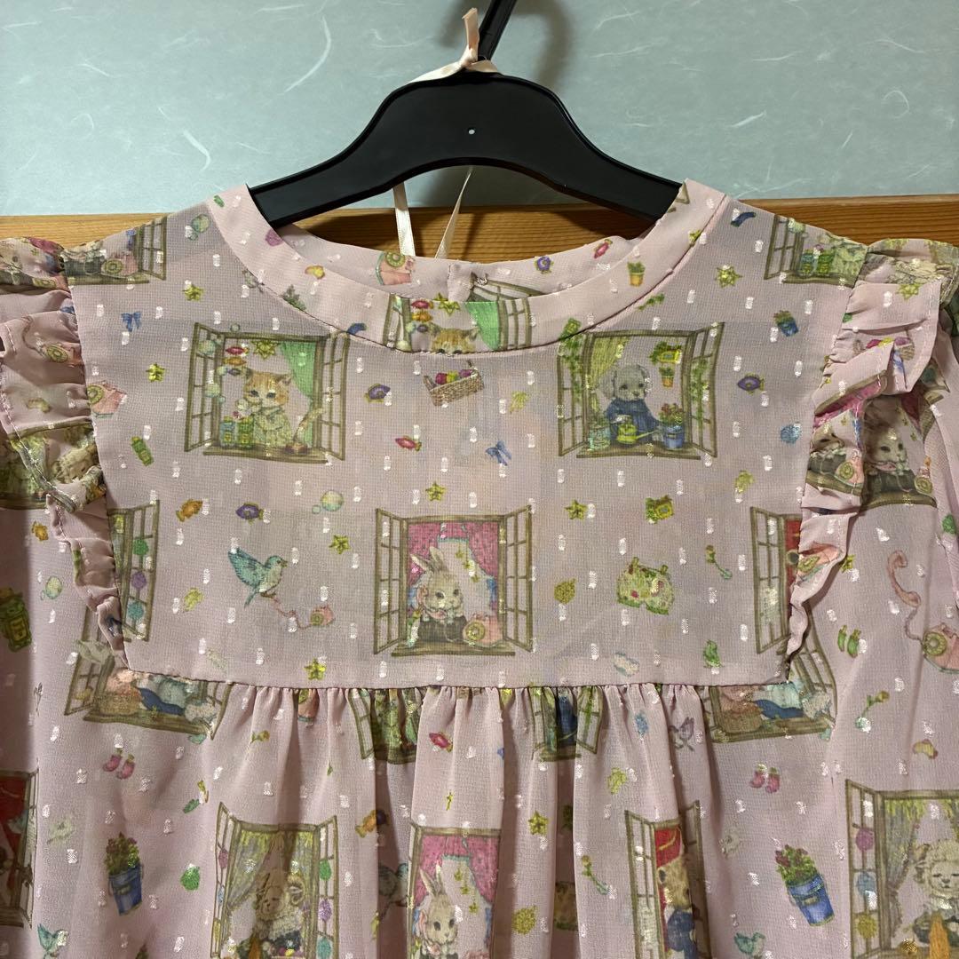 yukiemon／ユキエモン☆おはよう柄ブラウス（ピンク） - メルカリ