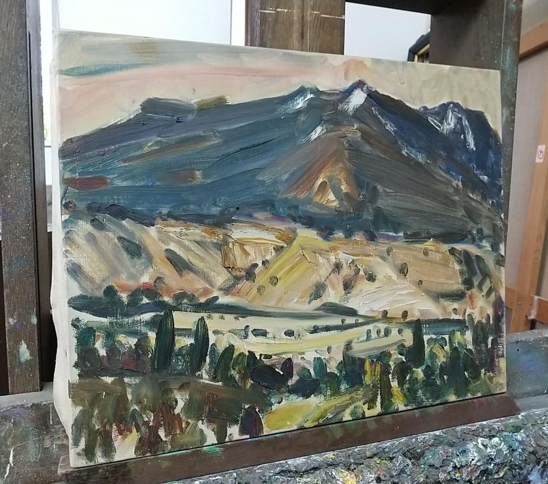 油絵「仙石原」´68 F6 油彩画 絵画 風景画 アート 箱根