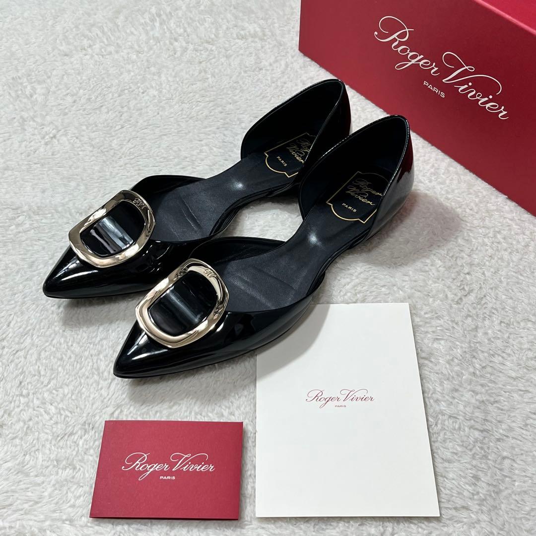 Roger Vivier フラットシューズ ゴールド 金具 38 24cm - メルカリ
