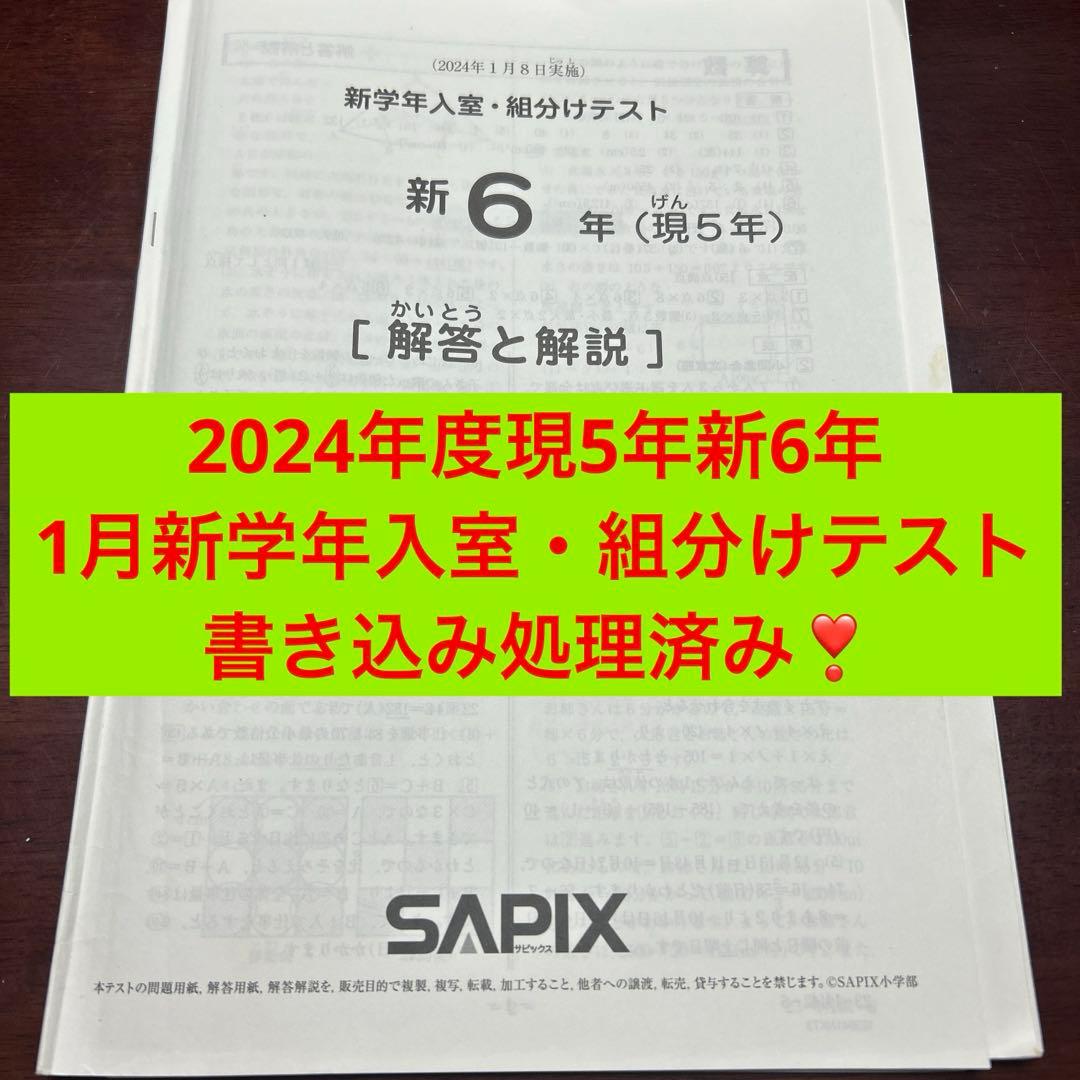 ㉔あ　サピックス　SAPIX 現5年新6年　1月度新学年入室・組分けテスト ㉑な サピックス SAPIX 現5年新6年 1月度新学年入室・組分けテスト