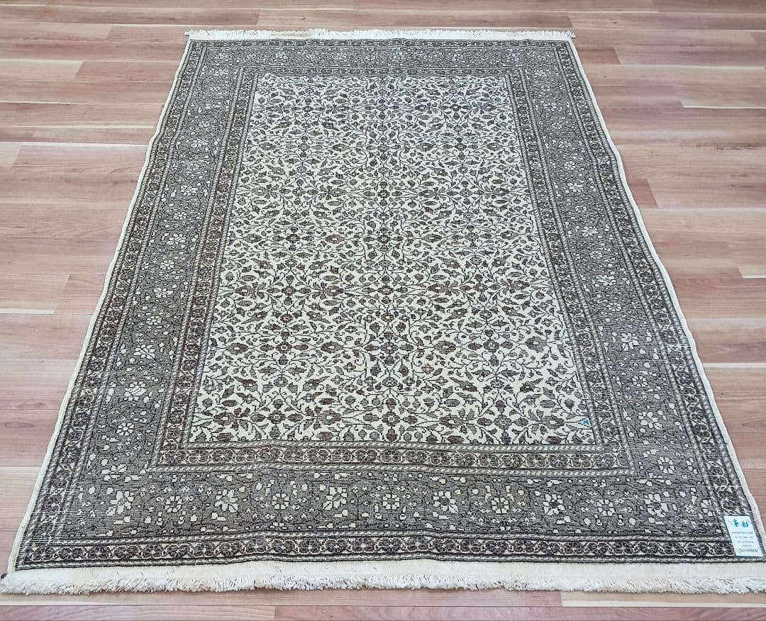 Y3881-1 トルコ カイセリ絨毯 ウール×コットン 手織り 大判