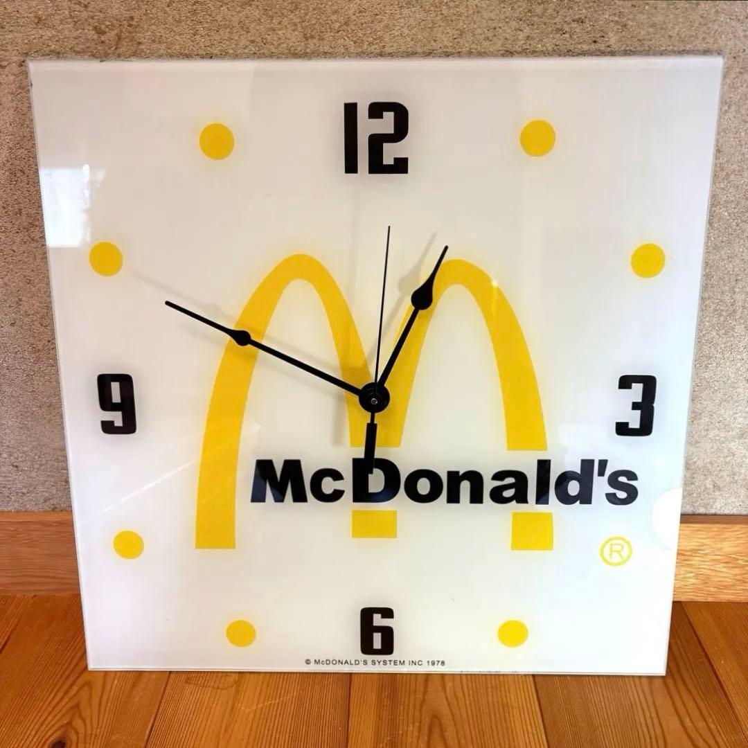 レア！ 1978年 マクドナルド ガラス 時計 クロック 店舗用 看板 サイン