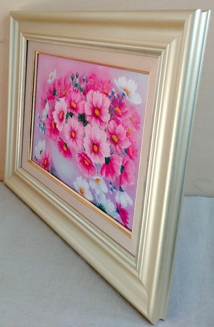 油絵　星華(cosmos)F4 洋画家 池畠史幸 新作肉筆画