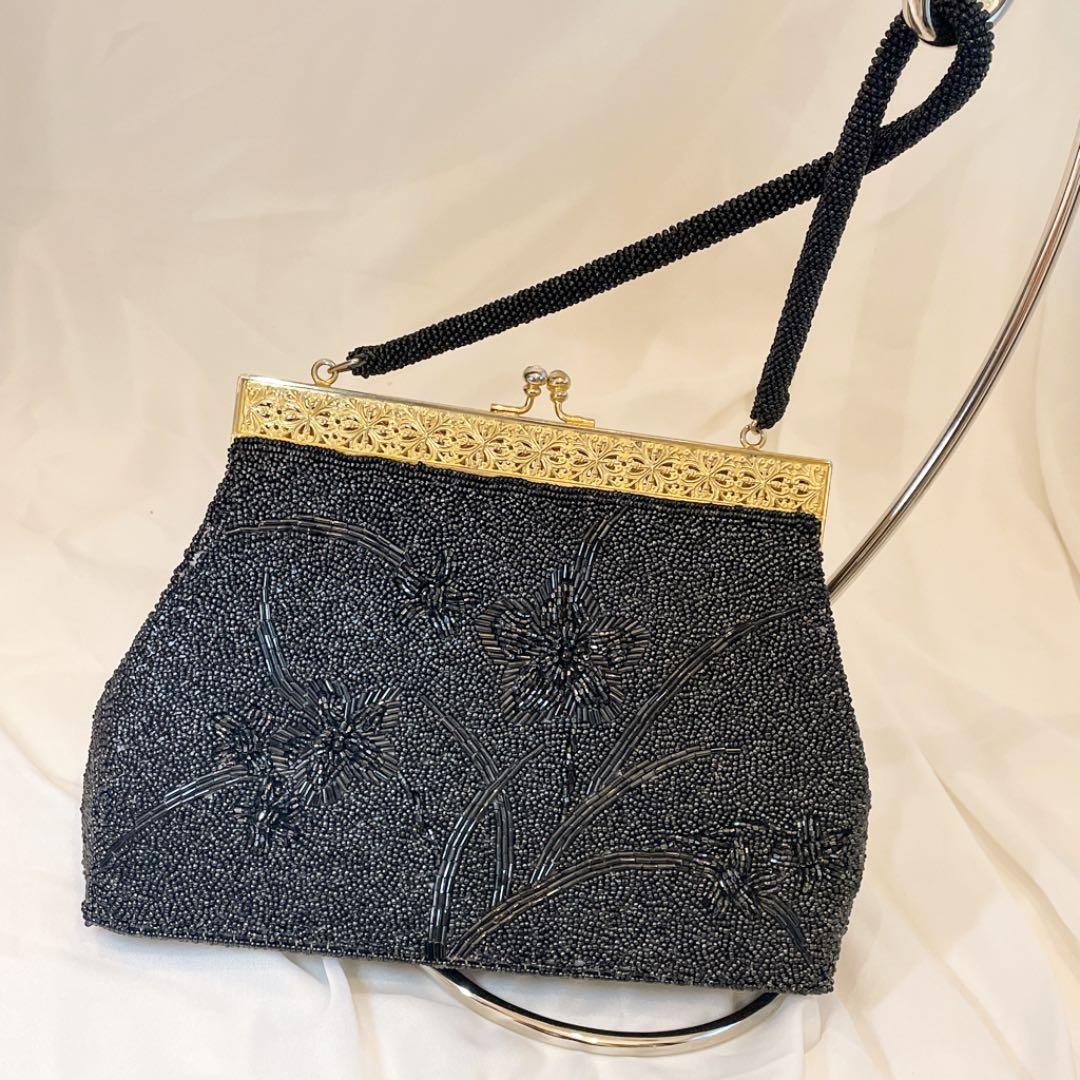 アンティーク ビーズ バッグ ビーズバッグ 花柄 ヴィンテージ レトロ