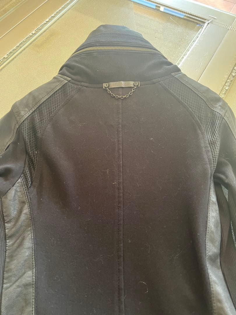 n様専用❣️14th addict❣️レザーとストレッチ素材のハイネックジャケット