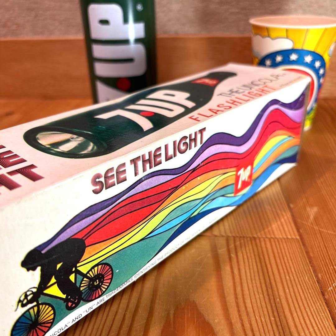 レア 60/70年代 セブンアップ アドバタイジング 懐中電灯 紙コップ 7up