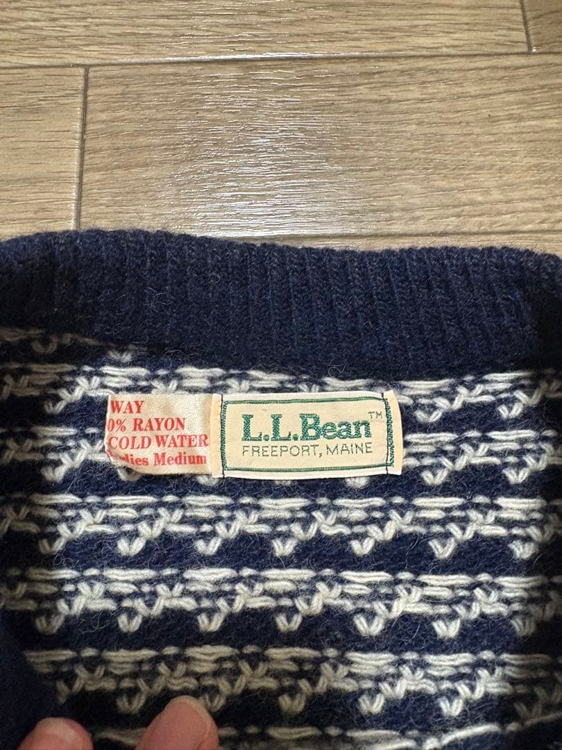 70's L.L.Bean バーズアイニット　ネイビー