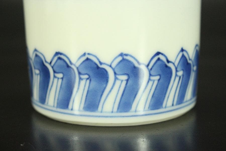 青花 蓋物 人物風景紋(メ1133)