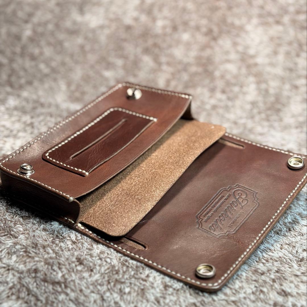 ◎ラスト1点.大人の渋さ漂う.二つ折り.オイルヌメシャグポーチ◎