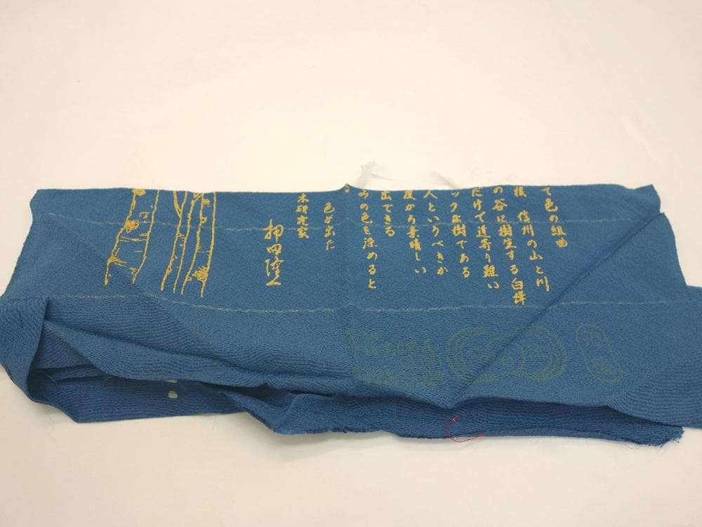 未使用美品 Lサイズ 色無地 堅牢染 一つ紋 ガード加工 青