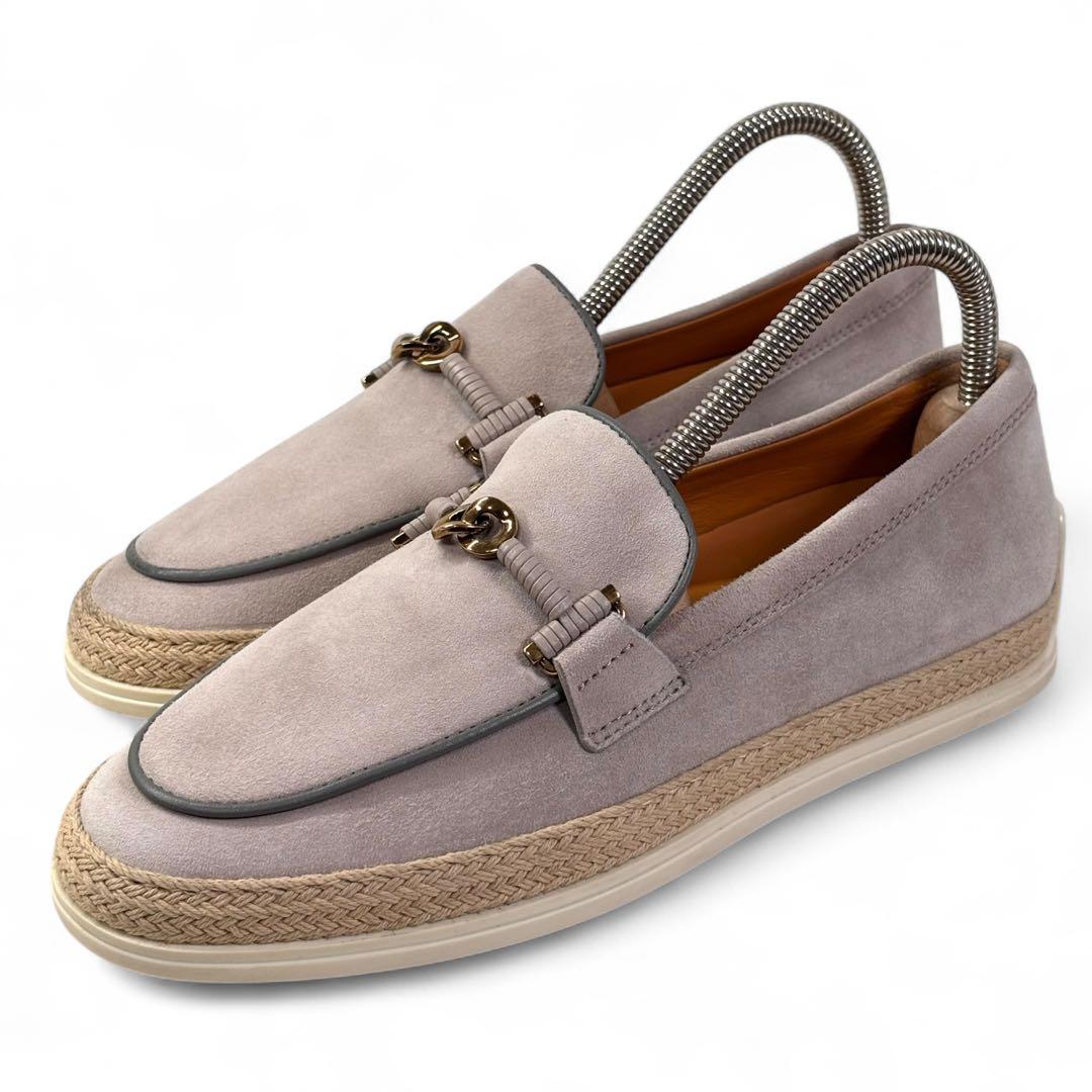 美品 トッズ 34 21 スエード ローファー ホースビット スリッポン 美品 トッズ 34 21 スエード ローファー ホースビット スリッポン