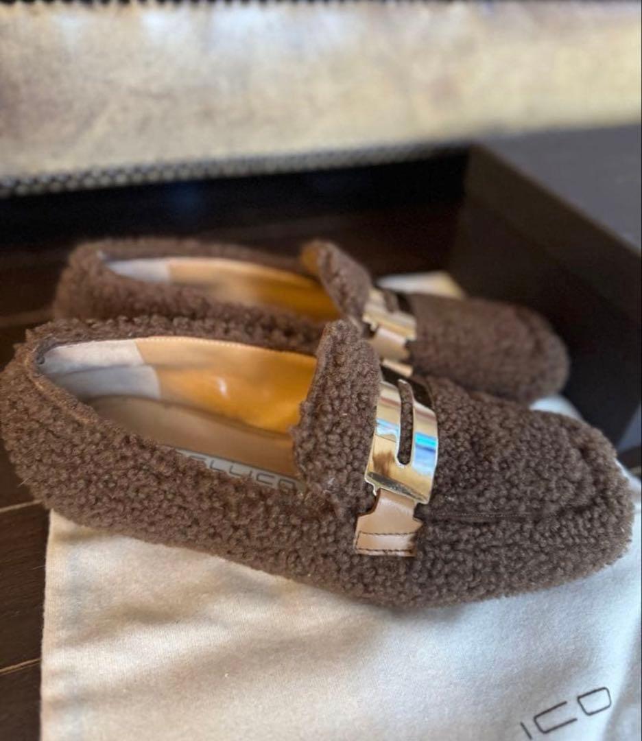 PELLICO ペリーコ　23.5cm ブラウンファー ローファー　美品